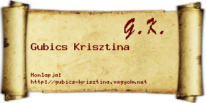 Gubics Krisztina névjegykártya
